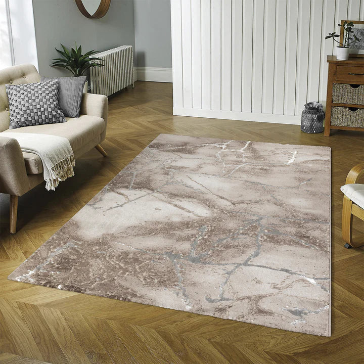 Marmara carpet, dense texture, refined finish, Beige Brown