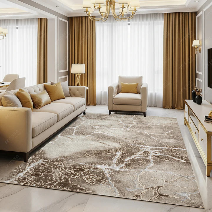 Marmara carpet, dense texture, refined finish, Beige Brown